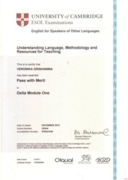 Сертификат Delta Module 1 (Diploma in English Language Teaching to Adults)