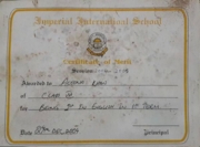 English School Certificate for extraordinary performance