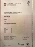 Certificate in Advanced English (Cambridge CAE)