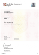 Сертификат (Cambridge Assessment English, TKT Module 2)