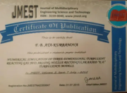 Сертификат за публикацию статьи в базе данных СКОПУС