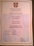 Certificate in Advanced English of  Cambridge University