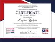 Сертификат о повышении квалификации от посольства США