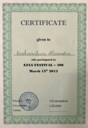 Certificate of EFLS festival