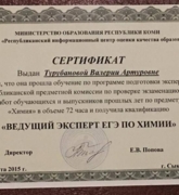 Сертификат Ведущий эксперт ЕГЭ