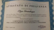 Certificato corso Italiano per Stranieri