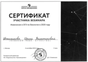 Сертификат участника вебинара по подготовке к ОГЭ