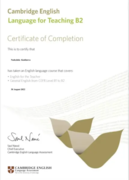 Certificate of Cambridge course  completion