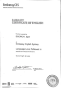 Embassy CES - CERTIFICATE OF ENGLISH (Sydney, Australia)