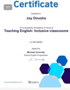 Certificate: Teaching English: inclusive classroom