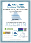 Международный сертификат Tesol Tefl- 150 hours (носитель языка)