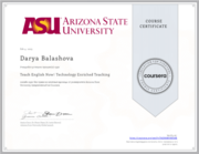 TESOL COURSE CERTIFICATE (technology enriched teaching)