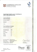 Cambridge English Level 1 Certificate in ESOL International (First)