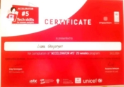 Certificate for camplation the courses of UNDP programme
