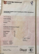 Сертификат CPE (Cambridge Prificiency Exam), pass B