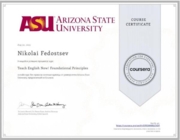 Arizona State University Teaching Foundation Certificate