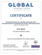 TEFL/TESOL course certificate