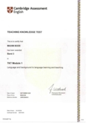 Сертификат TKT Модуль 1 (знание методики)