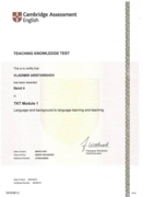 Сертификат (TKT Module 1).