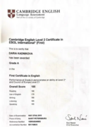 Cambridge English Level 2 Certificate in ESOL International (First)