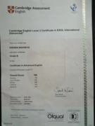 CAE - Cambridge certificate in Advanced English