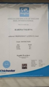 Anglia certificate of English