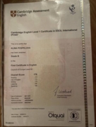 Cambridge English level 1 Certificate in ESOL International