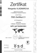 OSD C1 (продвинутый уровень), сертификат с отличием