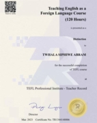 120 Hour Tefl Certificate