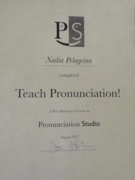 Сертификат Teach Pronunciation - Pronunciation Studio (London)