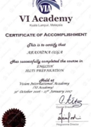 Сертификат о прохождении обучения в международной академии «Vision International Academy», Малайзия