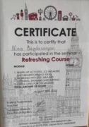 Certificate ‘Refreshing Course’