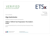 Сертификат TOEFL Test Preparation: The Insider’s Guide