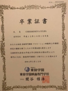Диплом об окончании колледжа TOHO GAKUEN на специальность "Режиссура" (2020-2022)