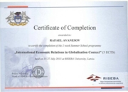 Certificate of Completion Summer School Programme