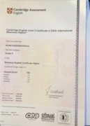 Сертификат BEC-Higher