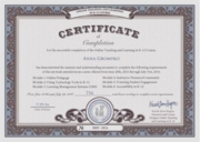 Certificate of completion "Online teaching and learning in K-12 Course"