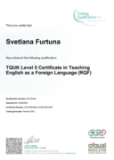 Level 5 TEFL Certificate OFQUAL regulated