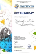 Сертификат об участии в международной конференции "Ломоносов"
