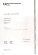 Сертификат Teaching Knowledge Test Module 2