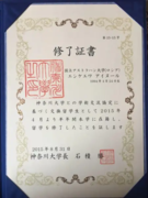Сертификат об окончании обучения в Университете Канагава (Япония), факультет Международных отношений