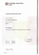 TKT - (Teaching Knowledge Test)  Cambridge assessment