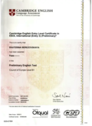 Cambridge English Entry Level Certificate in ESOL Examination (Entry 3) (Preliminary)