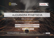 National Geographic Certificate