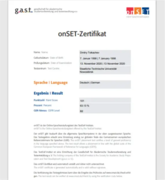 Сертификат OnSet - международный экзамен, позволяет быстро и точно определить уровень владения языком