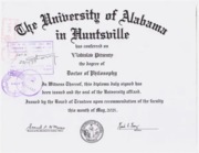 PhD diploma