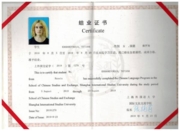 Сертификат об обучение в Шанхайском вузе