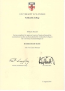 Goldsmiths, University of London BMus Diploma