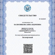 Сертификат МЦКО 2021 г. экспертный уровень ЕГЭ
