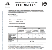 Сертификат о знании испанского языка на уровне С1 (DELE)